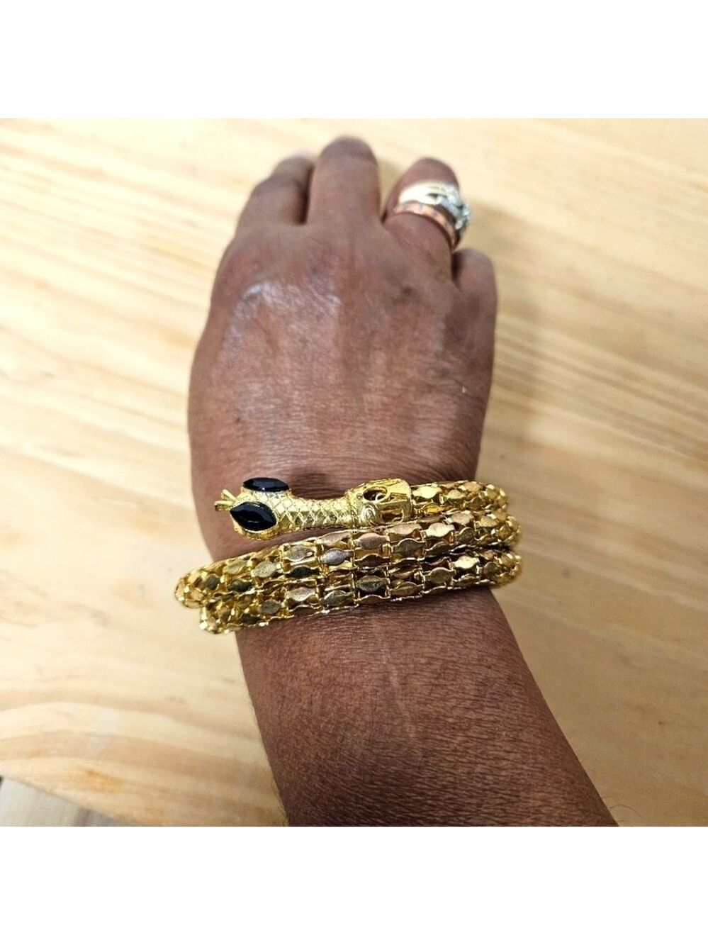 Gold-tone Expandable Coil Snake Bracelet